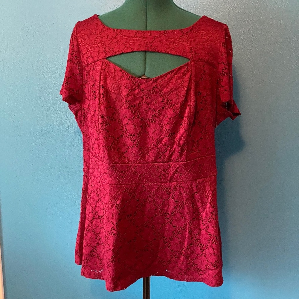 Burgundy Lace Top